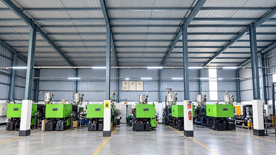 Injection moulding hall